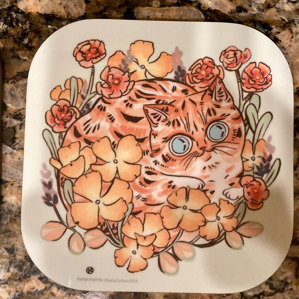 Cute Cat and Plant Coasters (set of 4) - Picture 5 of 7
